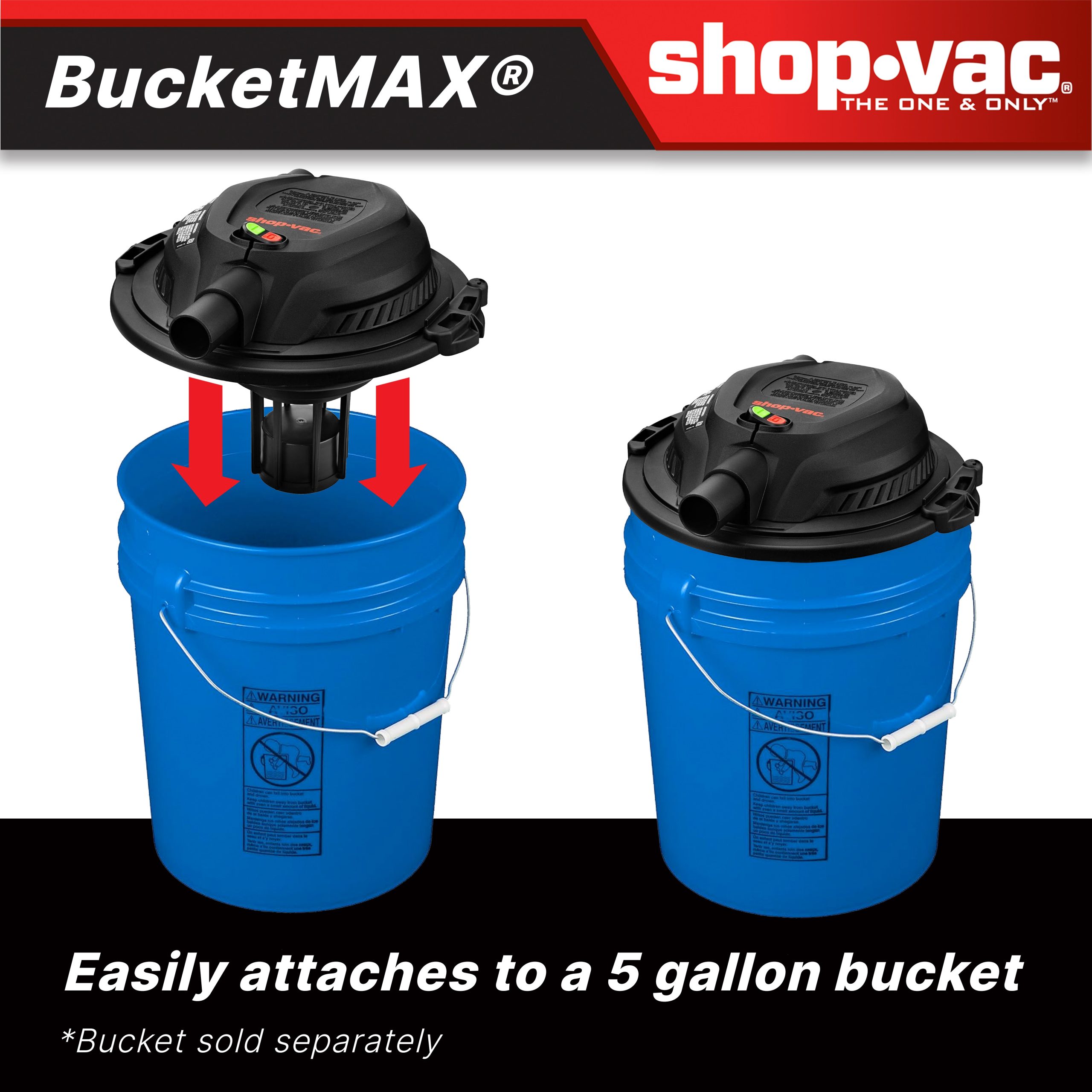 Shop-Vac® Bucket MAX 2.5 Peak HP Wet/Dry Vacuum - Image 6