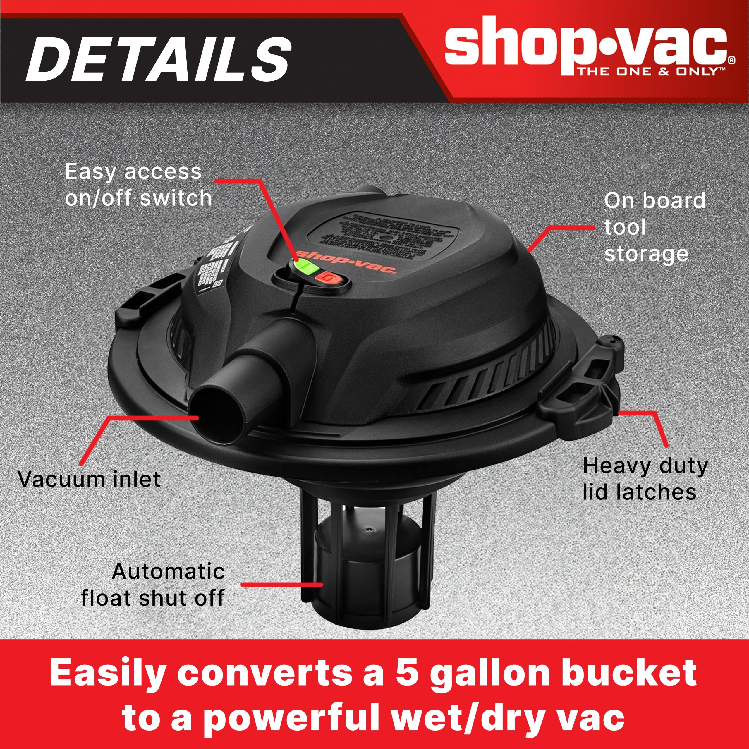 Shop-Vac® Bucket MAX 2.5 Peak HP Wet/Dry Vacuum - Image 3