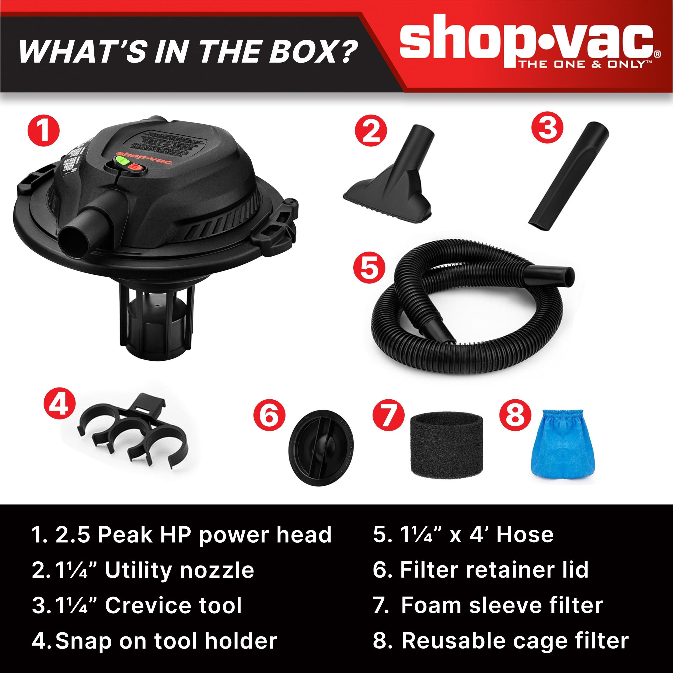 Shop-Vac® Bucket MAX 2.5 Peak HP Wet/Dry Vacuum - Image 2