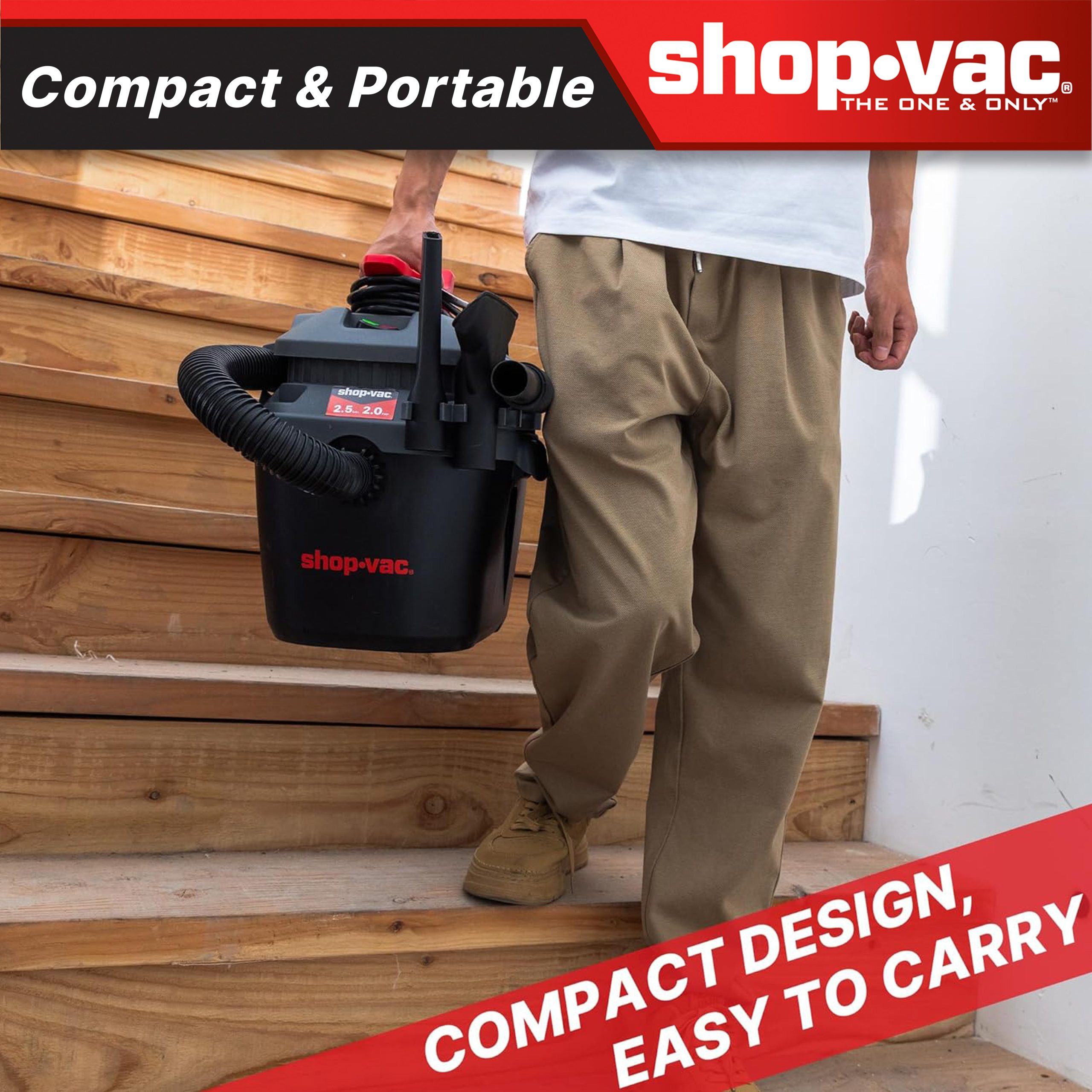 Shop-Vac® 2.5 Gallon 2.0 Peak HP Square Wet/Dry Vacuum - Image 8