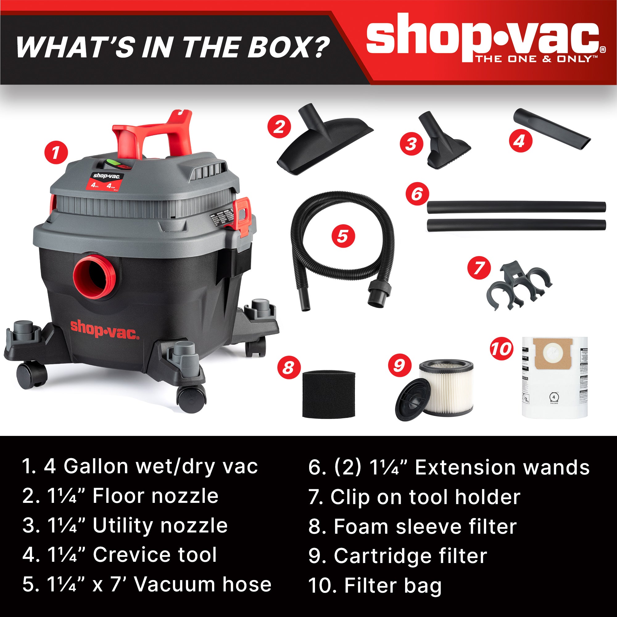 Shop-Vac® 4 Gallon 4.0 Peak HP Wet/Dry Vacuum - Image 5