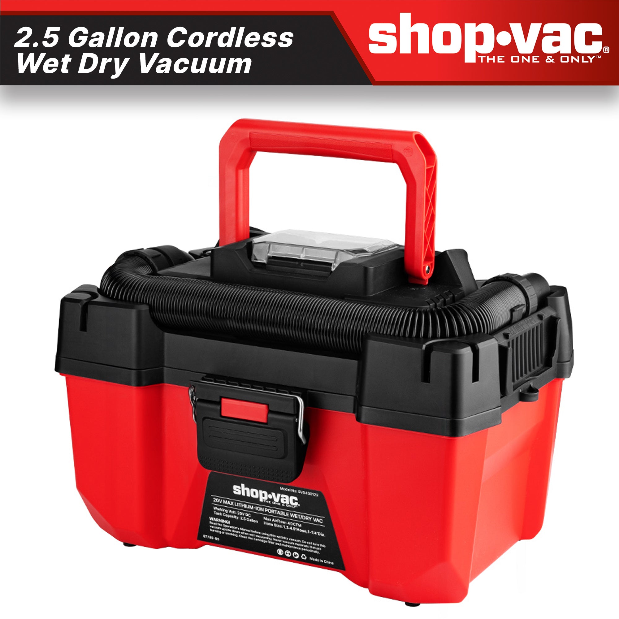 Shop-Vac® 20V 2.5 Gallon Cordless Wet/Dry Vacuum