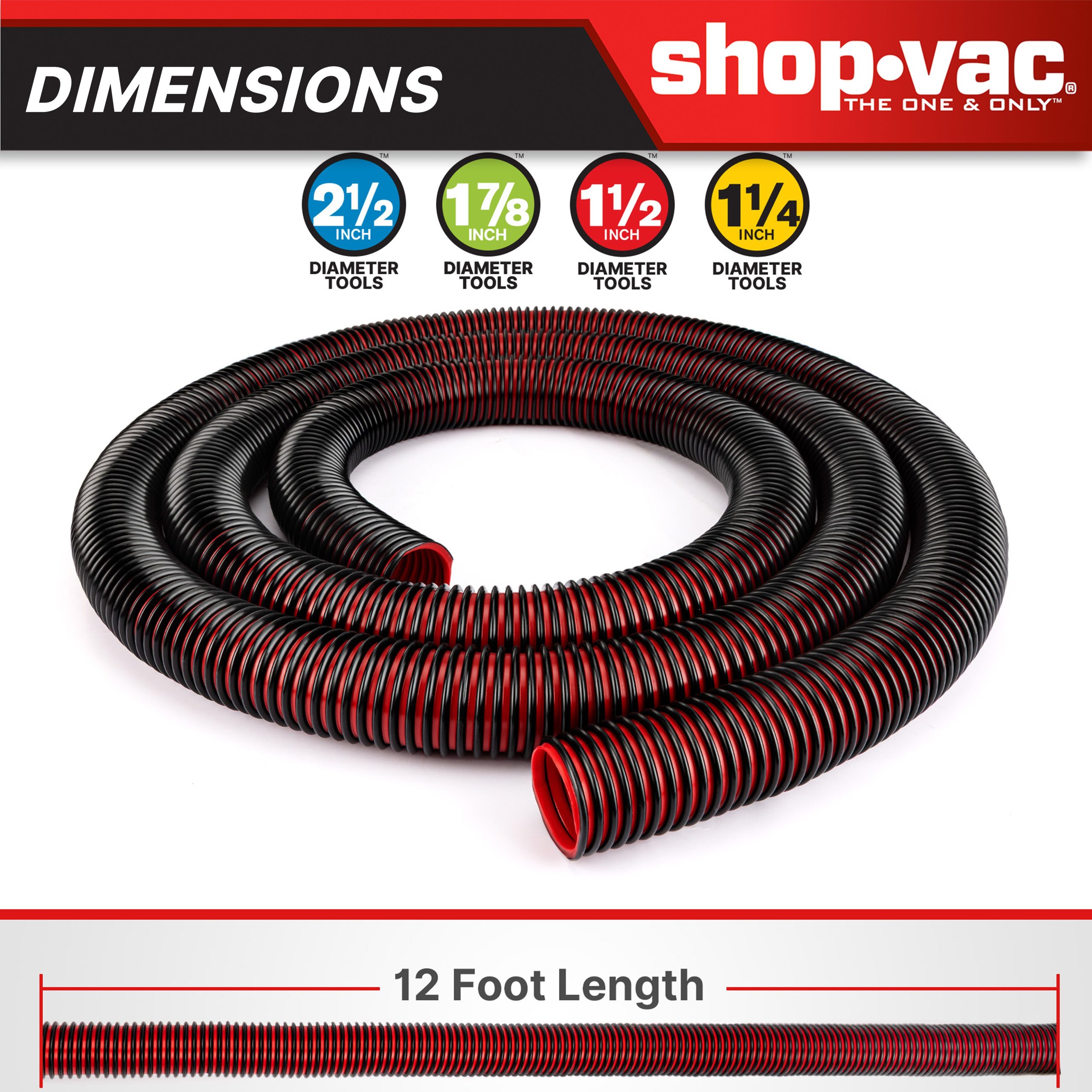 Shop-Vac® 12-foot x 1-7/8-inch diameter Universal Hose - Image 2