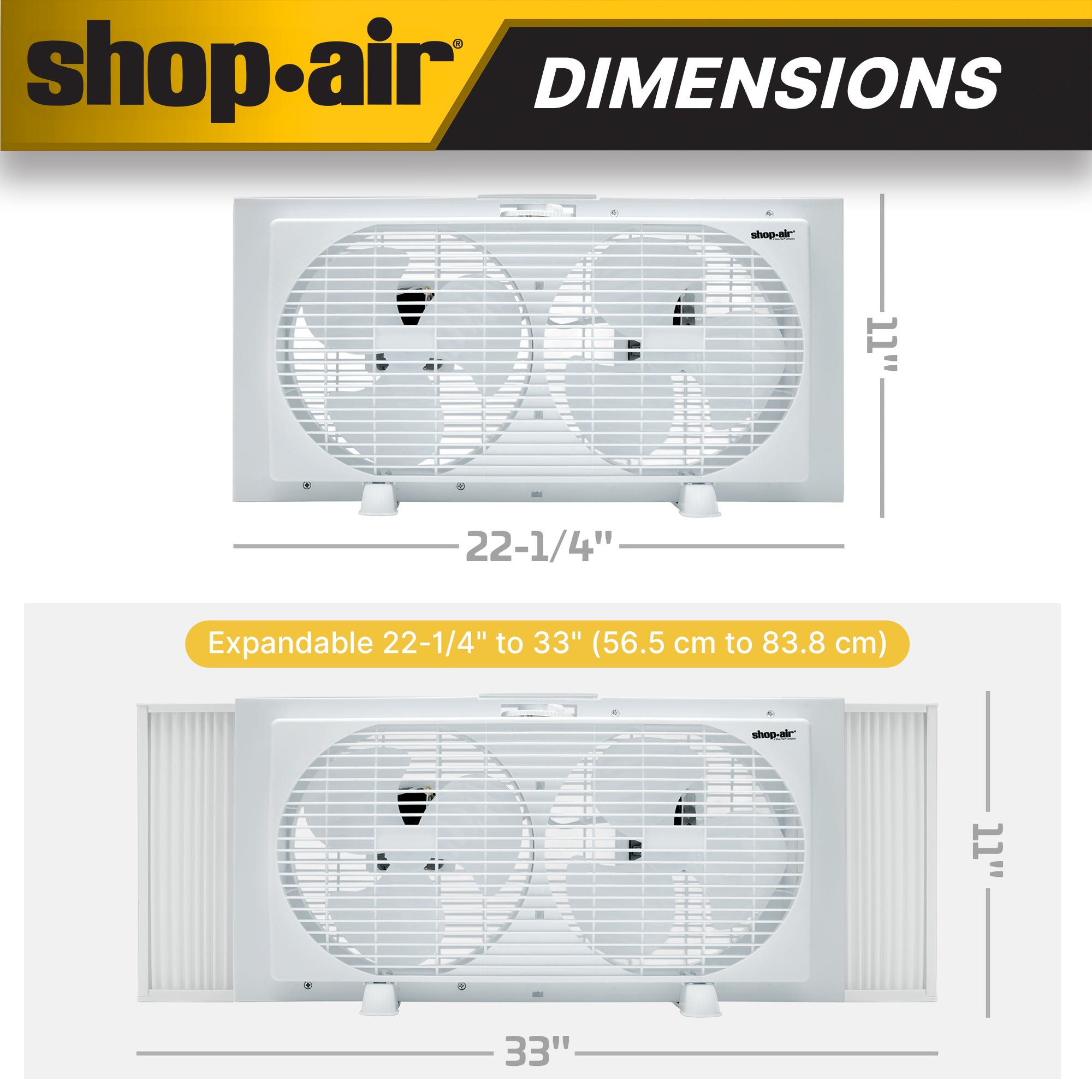Shop-Air® 9 Twin Window Fan - Image 2