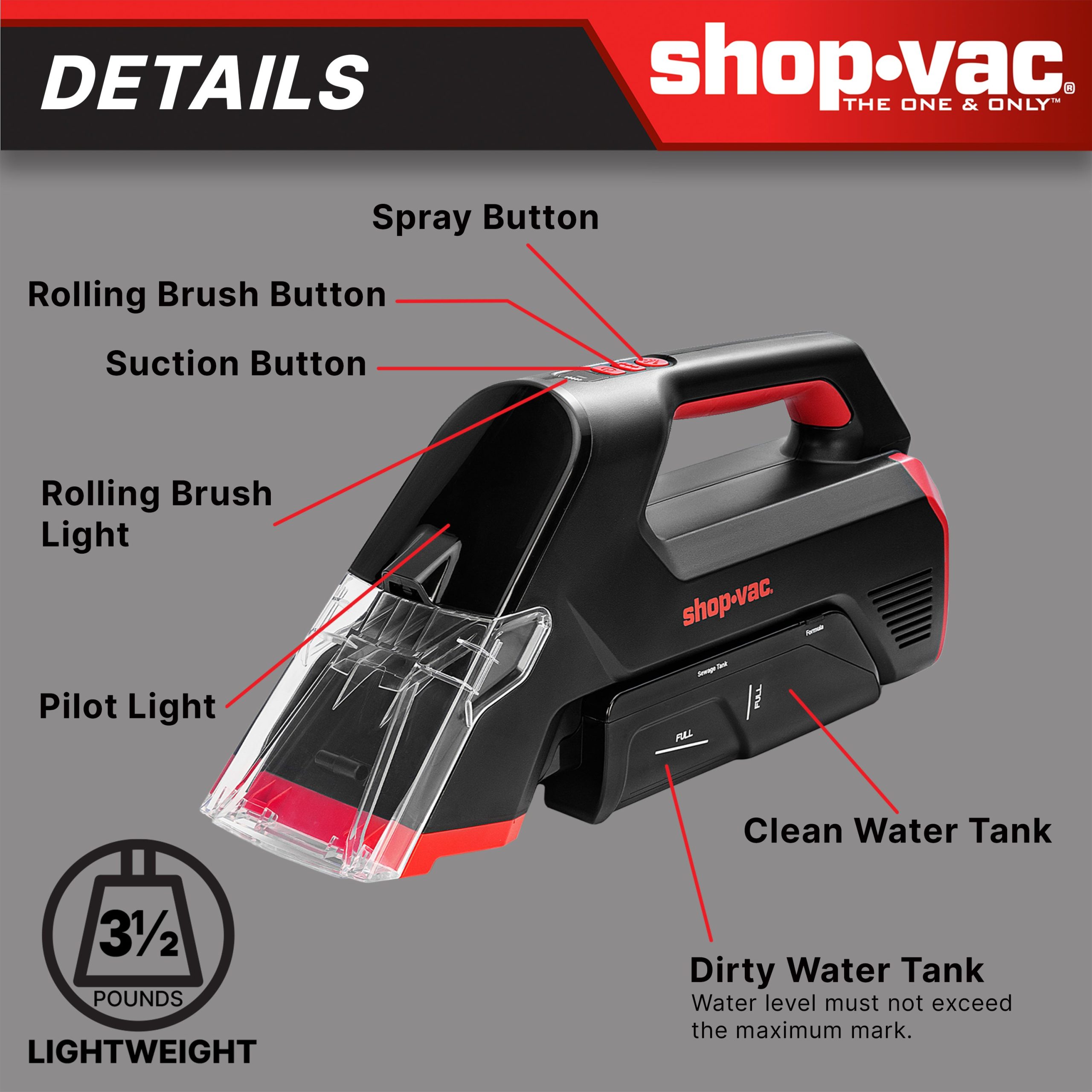 Shop-Vac® 3-in-1 Cordless Spot Cleaner - Image 4