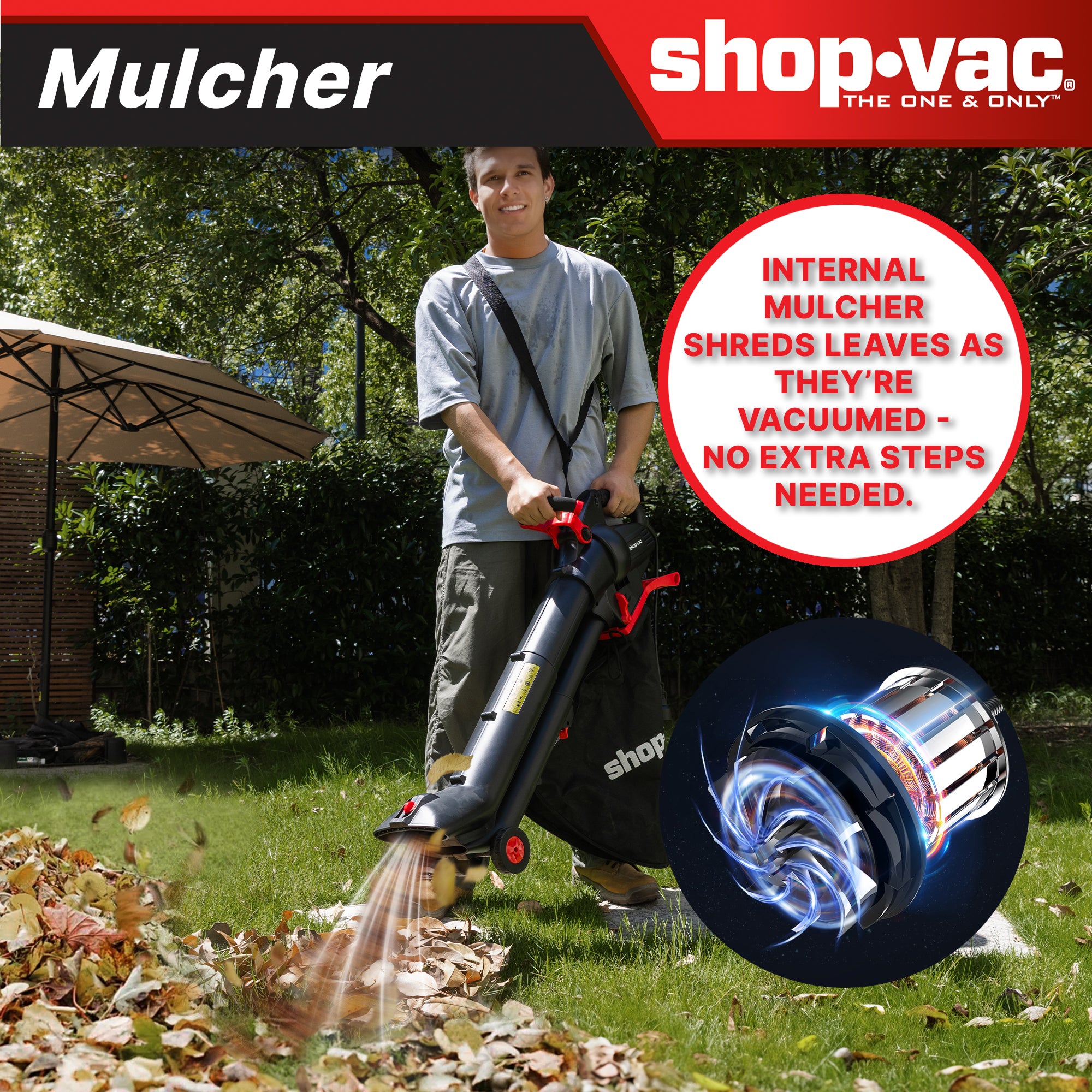 Shop-Vac® 3-in-1 Electric Leaf Blower. Vacuum & Mulcher - Image 5