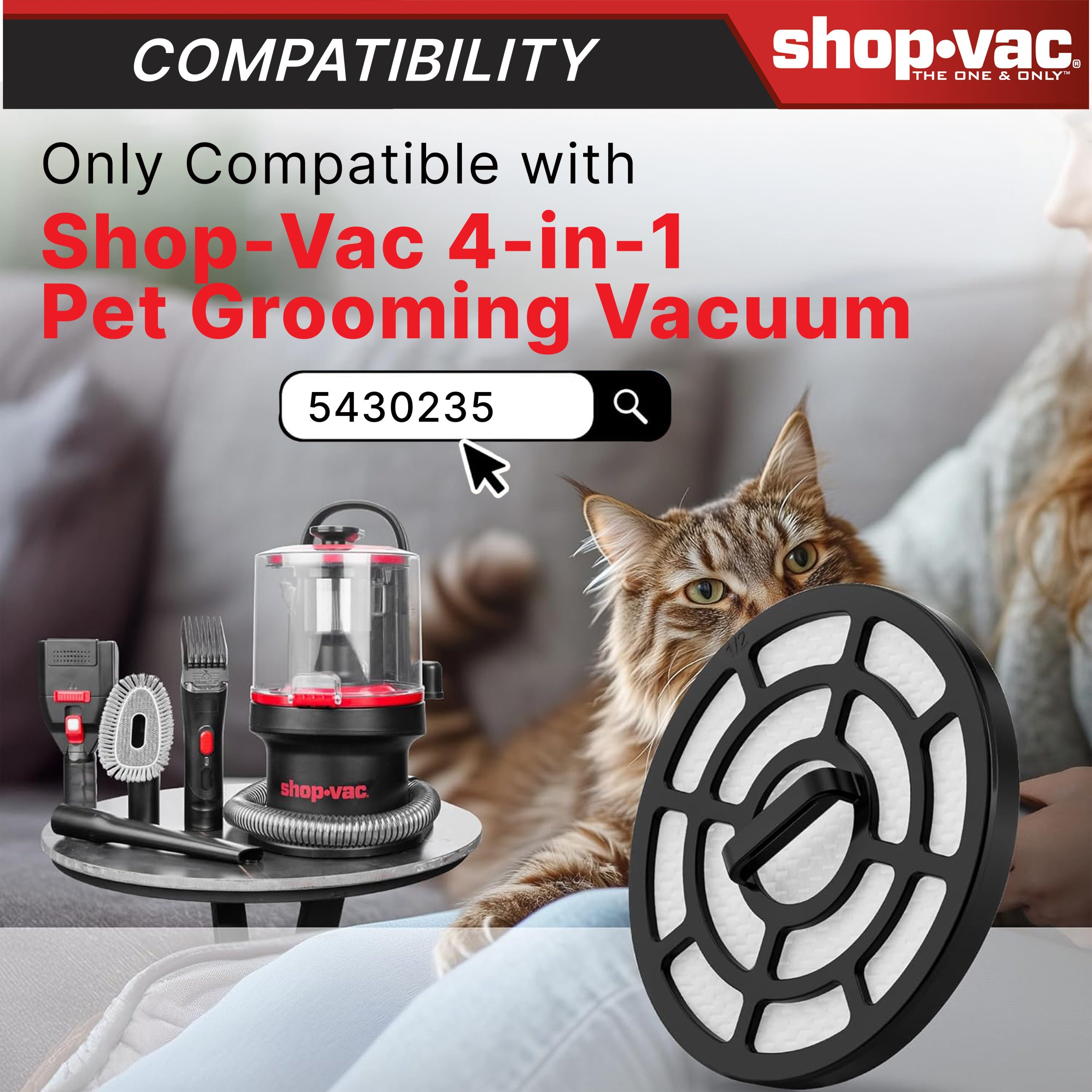 Shop-Vac® Replacement Panel Filter. Compatible with the 4-in-1 Pet Grooming Vacuum - Image 6