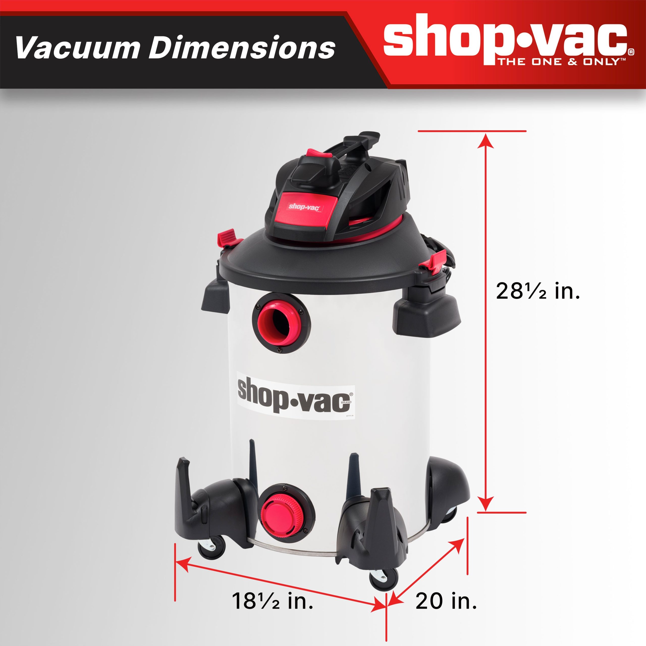 The Shop-Vac® 12 Gallon* 6.0 Peak HP** Stainless Steel Wet/Dry Vacuum - Image 4