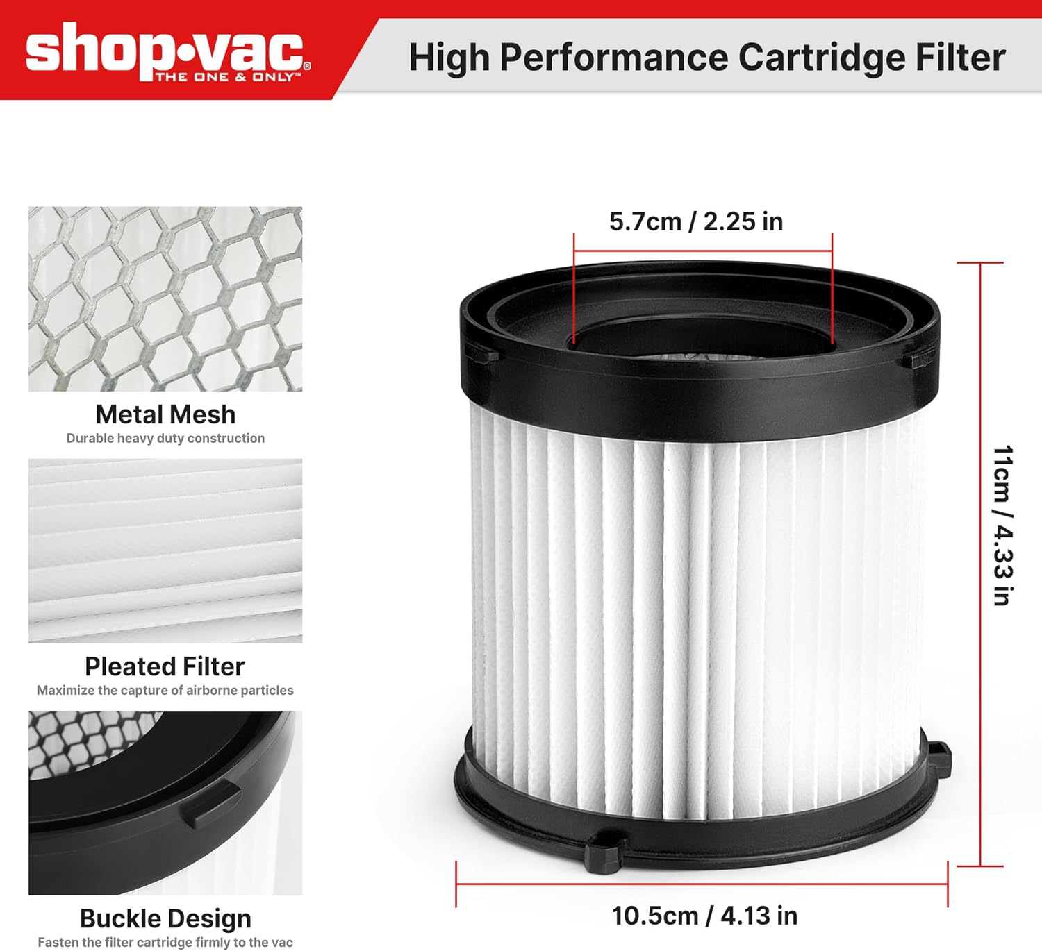 Shop-Vac® High Performance Cartridge Filter (Replacement for 5430122) - Image 3