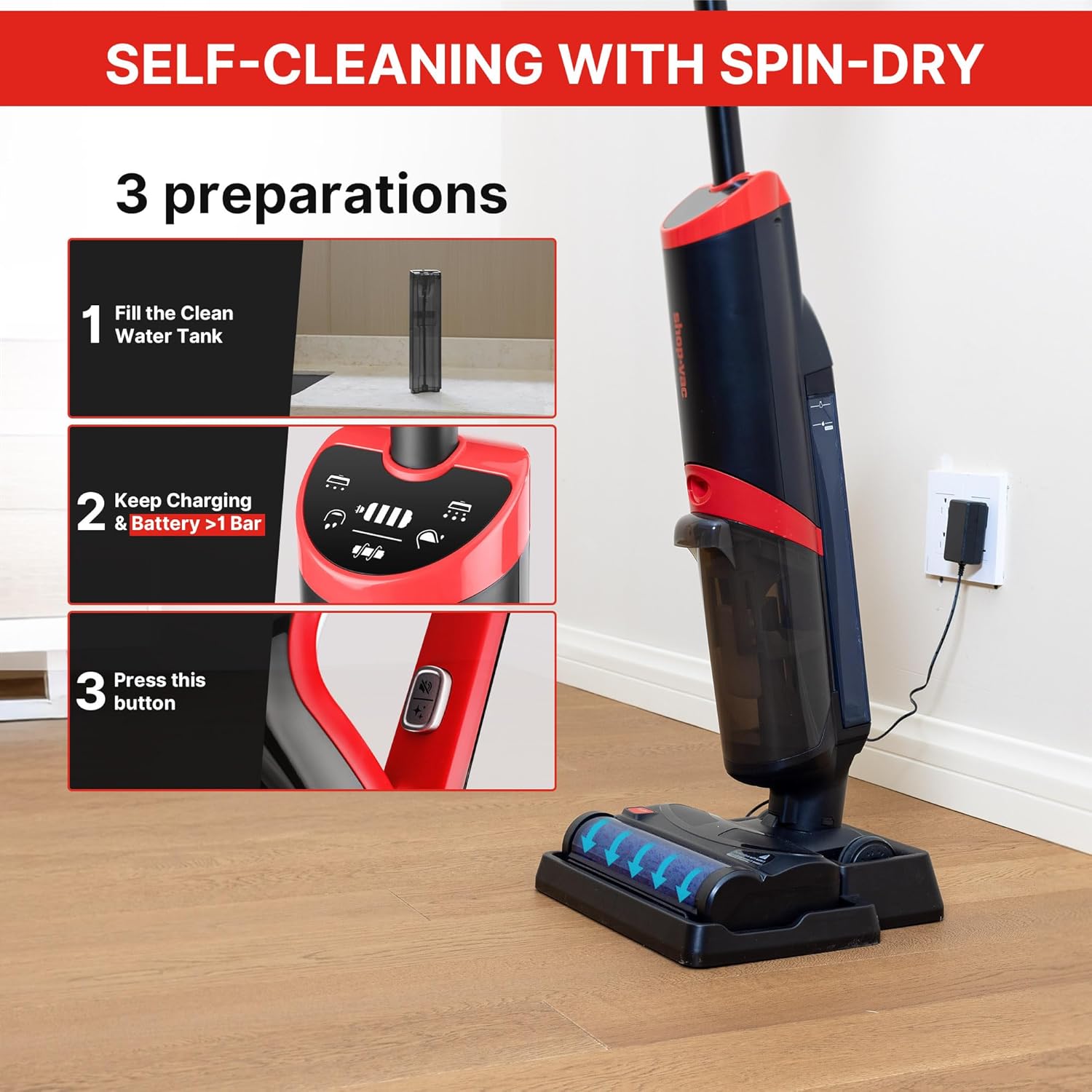 Shop-Vac® Wet/Dry Rechargeable Vacuum Cleaner & Mop - Image 3