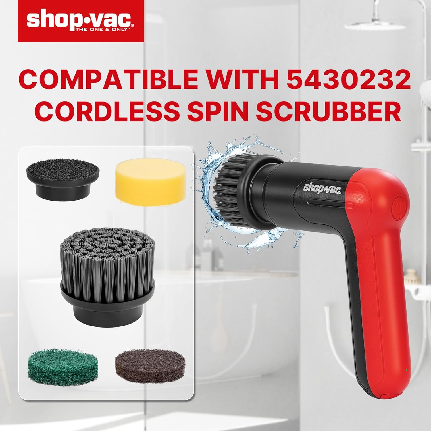 Shop-Vac® Cordless Tile Scrubber Replacement Pad & Brush Kit - Image 2