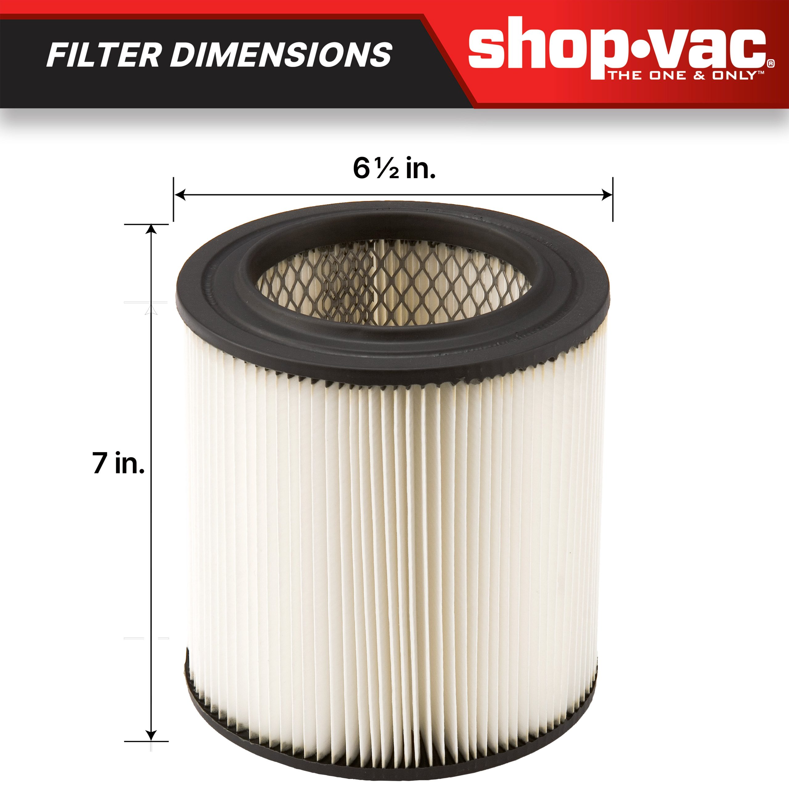 Shop-Vac® Cartridge Filter-Fits most MasterVac & Dirt Hound Wet/Dry Vacs - Image 2