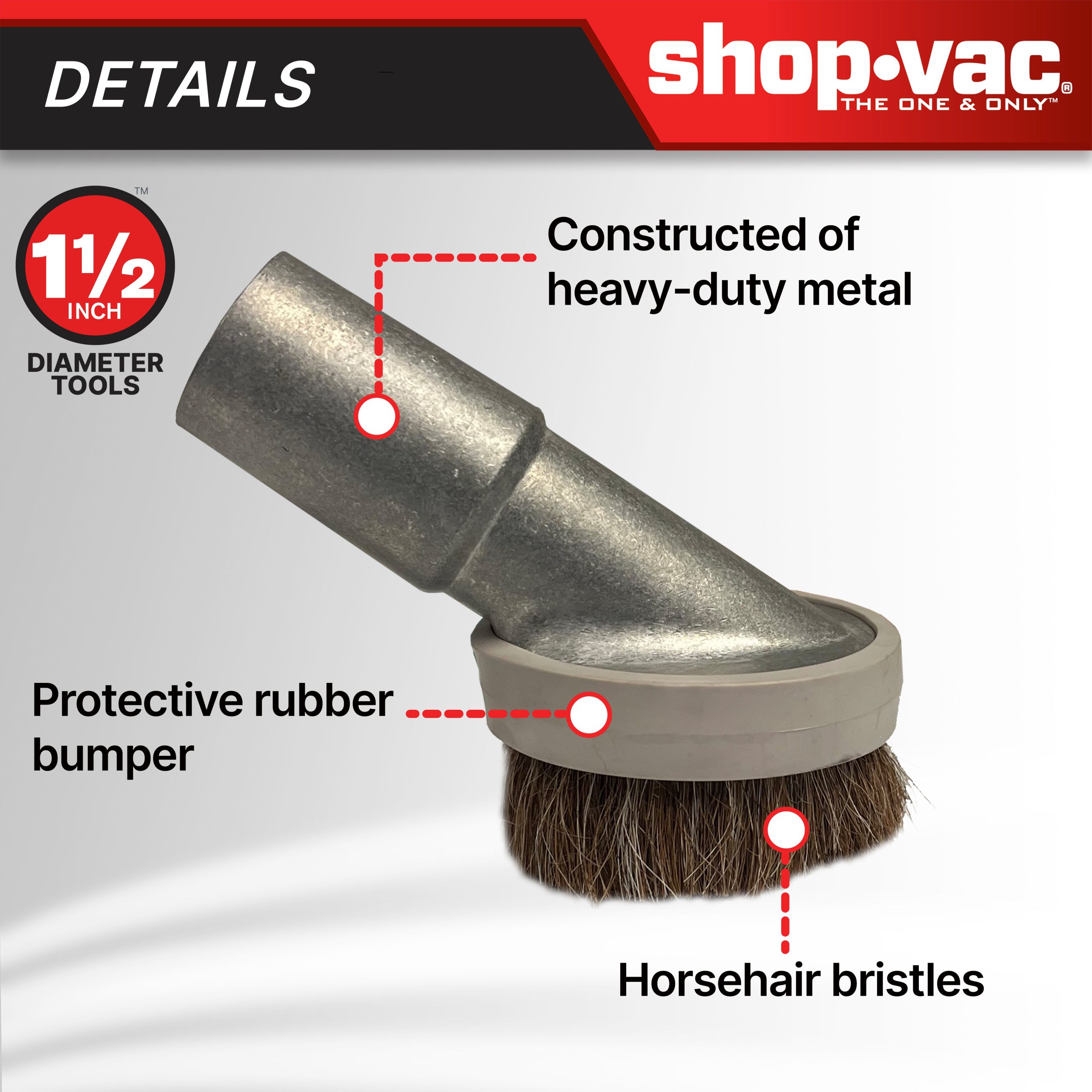 Shop-Vac®1.5 Inch Metal Round Brush - Image 2