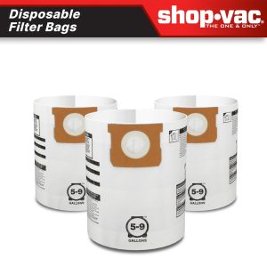 Type E - Shop-Vac® 5-8 Gallon* Disposable Filter Bags (3 Pack)