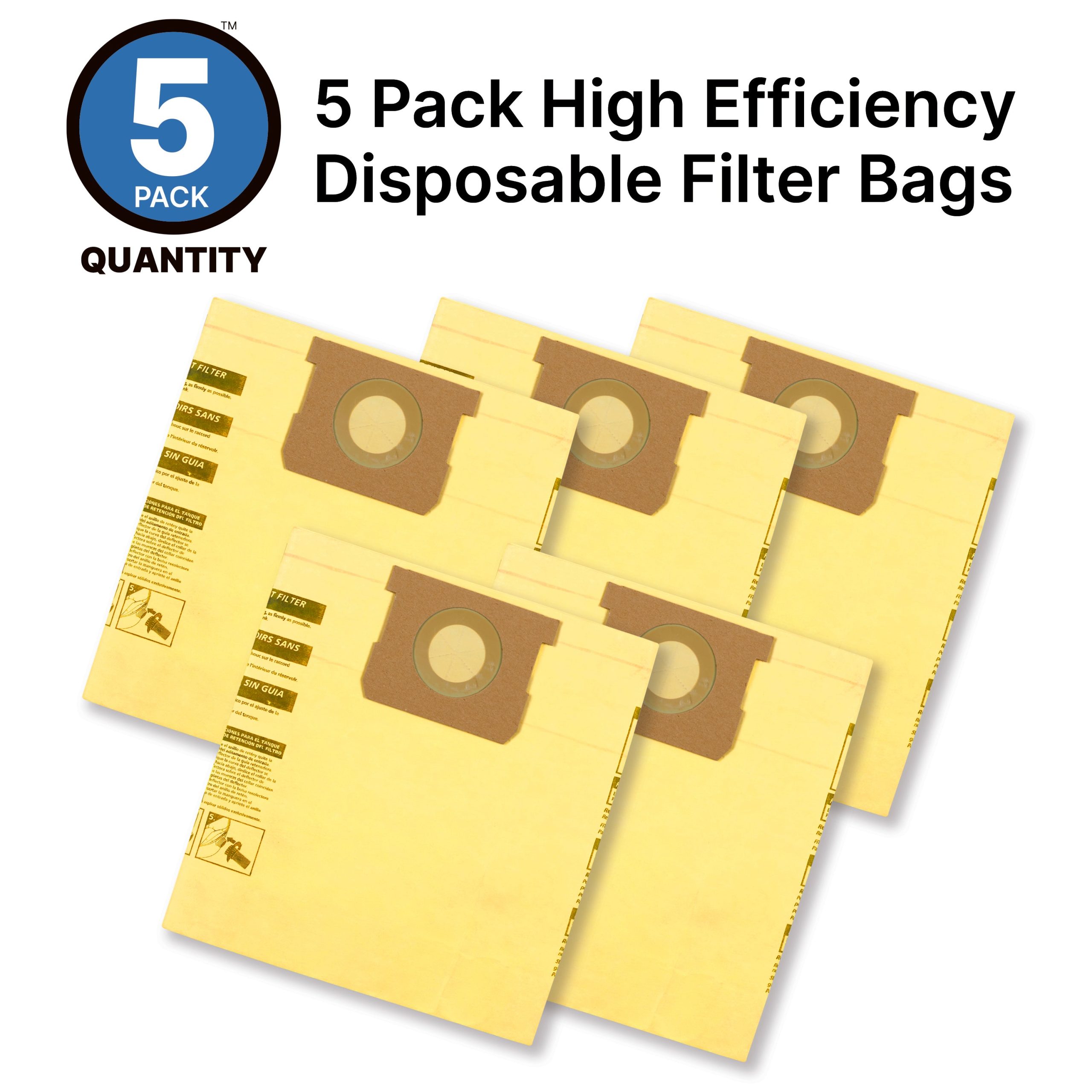 Shop-Vac® 5-8 Gallon High Efficiency Disposable Filter Bags