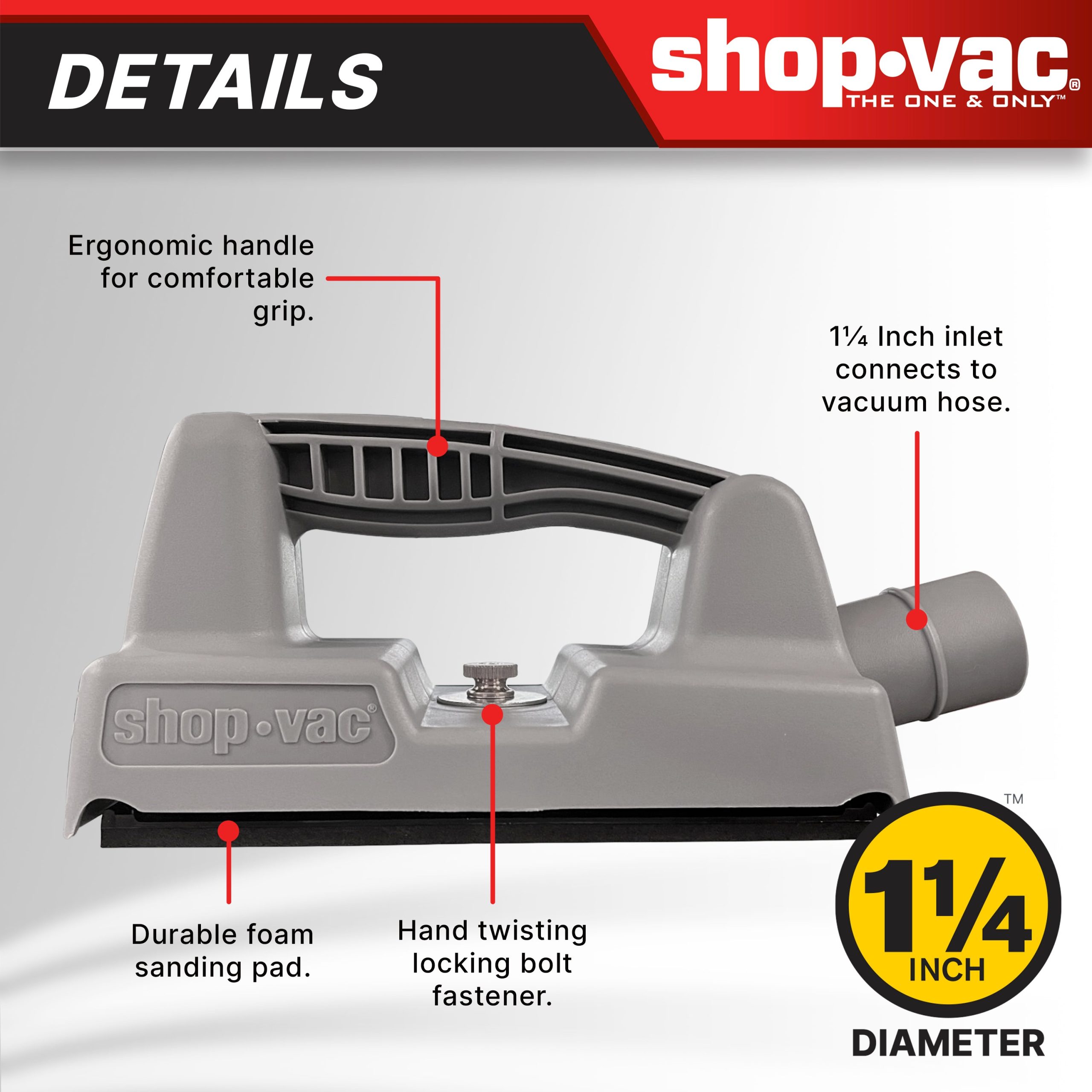 Shop-Vac® 1-1/4-inch diameter Dustless Hand Sander - Image 2