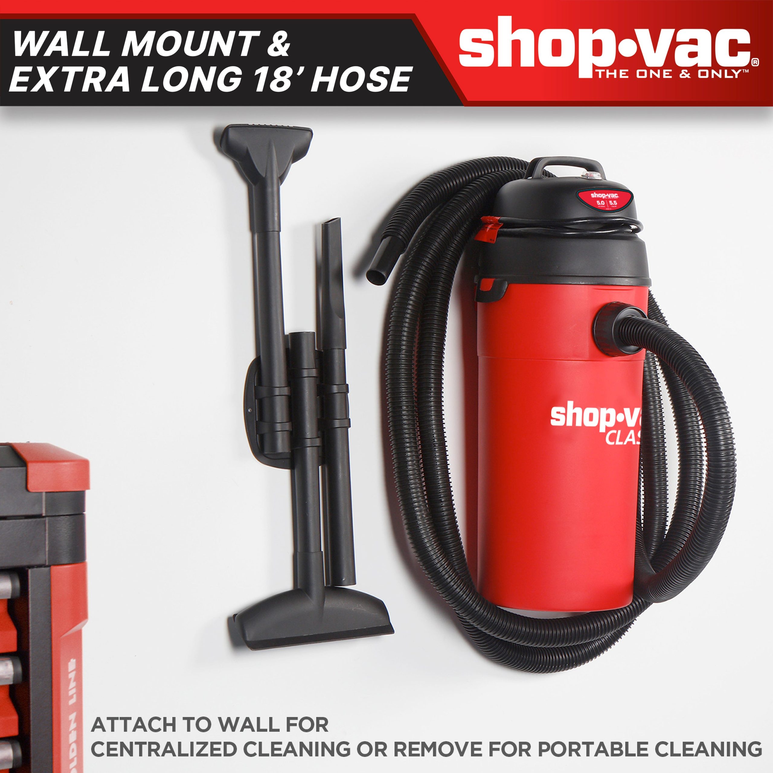 Shop-Vac® 5 Gallon 5.5 Peak HP Wall Mounted Garage Vac - Image 7