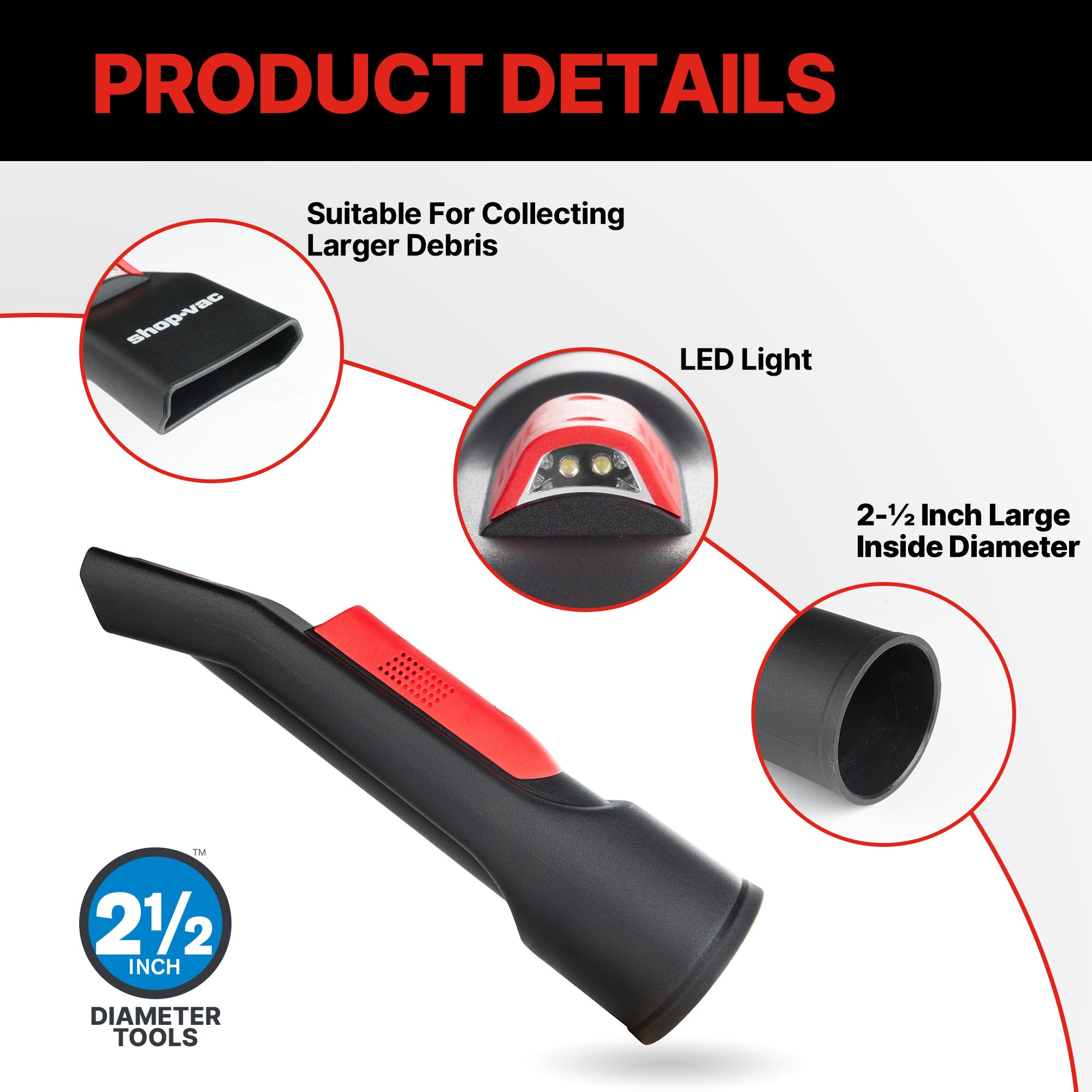 Shop-Vac® 2-1/2-inch Lighted Nozzle - Image 3